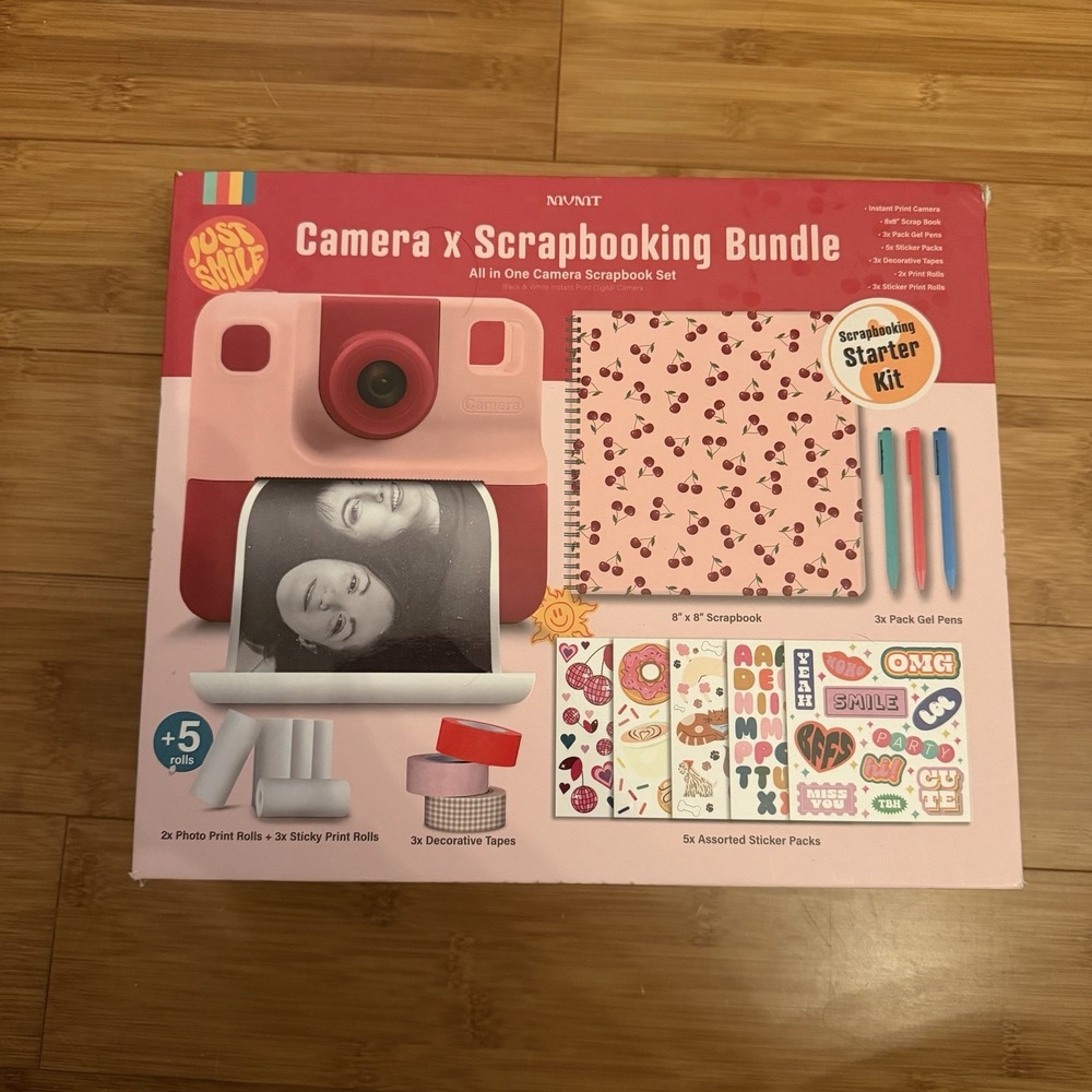 MUVNT Just Chillin Instant Print Camera Scrapbooking Bundle Starter Kit Pink